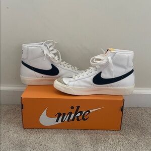 Nike White and Black High-Top Blazers